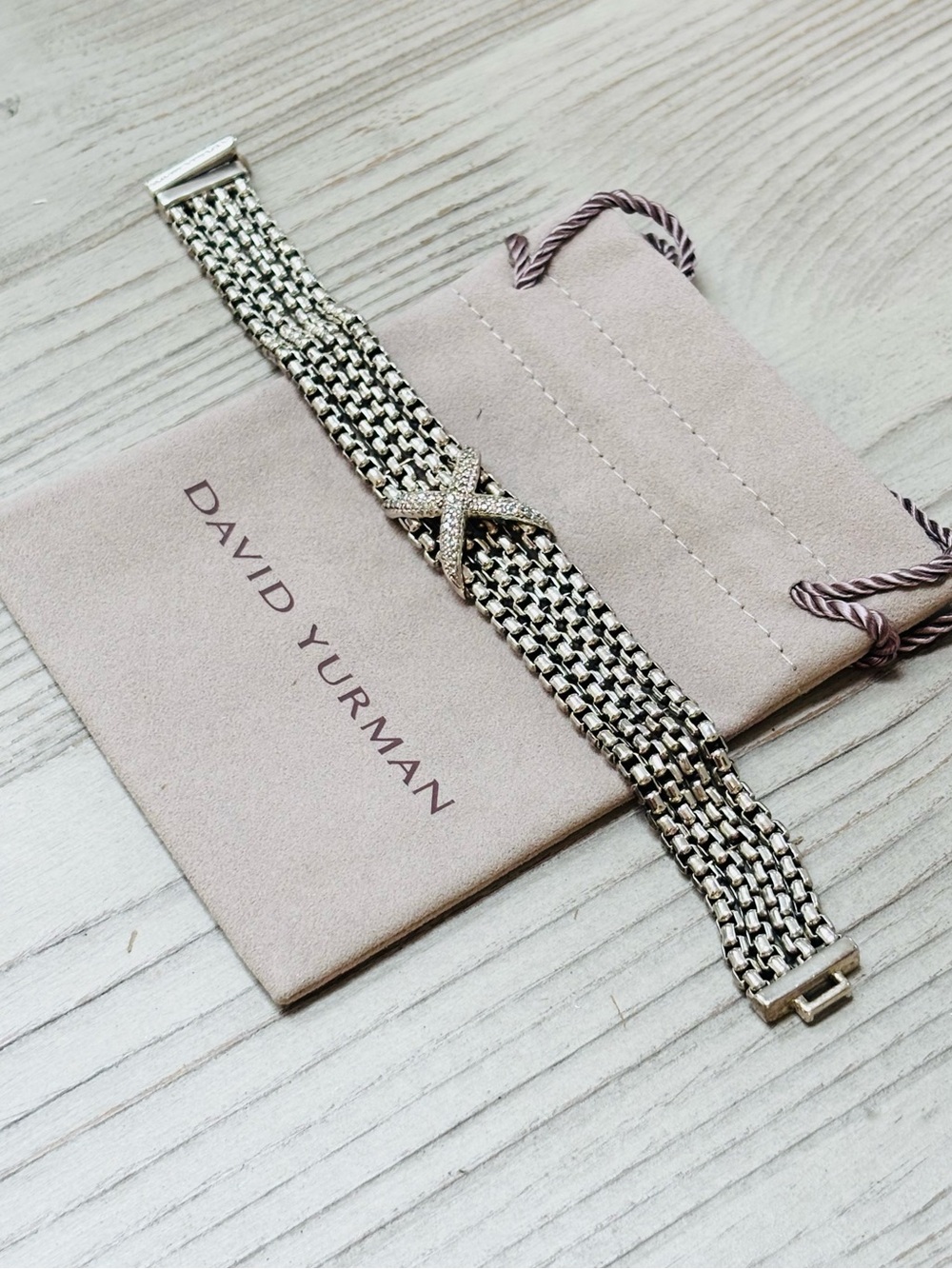 David Yurman Diamond 'X' Multistrand Bracelet